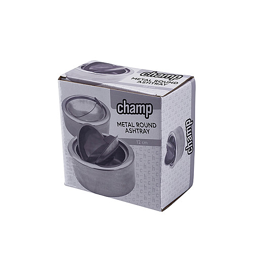Настольная пепельница Champ Metal Round Ashtray 12см Серебристый (40519026)