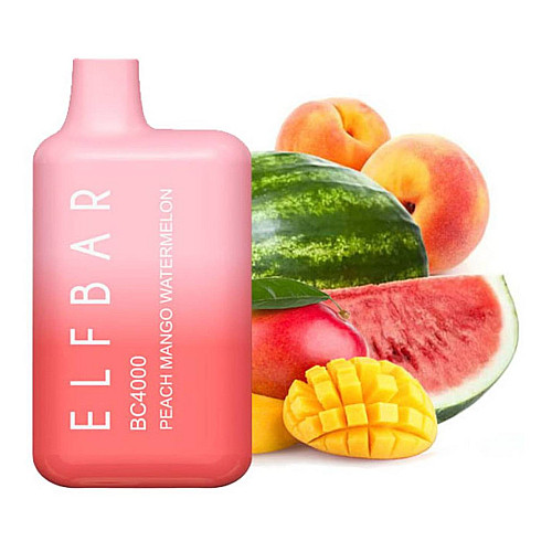 Одноразовая сигарета с подзарядкой Elf Bar BC4000 Peach Mango Watermelon 50 мг 4000 зат