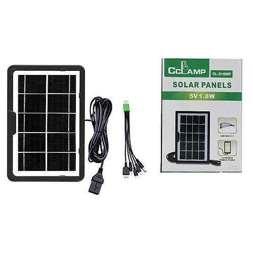 Солнечное зарядное устройство CCLAMP CL-518WP 5V 1.8W Black (3_03090)