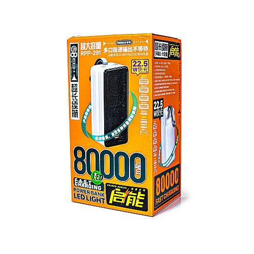 Универсальная мобильная батарея Remax 80000mAh Black and White (1259615310)