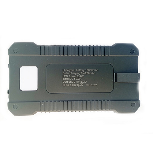УМБ Power Bank Solar 10000mAh повербанк с солнечной панелью и фонариком Black (11228-hbr)