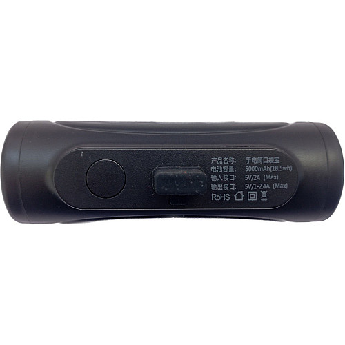 УМБ Power Bank без USB 5000mAh повербанк с фонариком, для устройств с Type-C Black (11234-hbr)