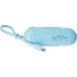 Дитячий УМБ Power Bank 5000mAh повербанк Котик Blue (11238-hbr)