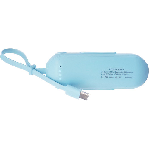 Дитячий УМБ Power Bank 5000mAh повербанк Котик Blue (11238-hbr)