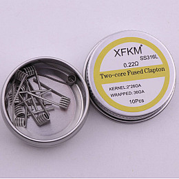Комплект спіралей XFKM Two-Core Fused Clapton 0.22 Ом 10 шт