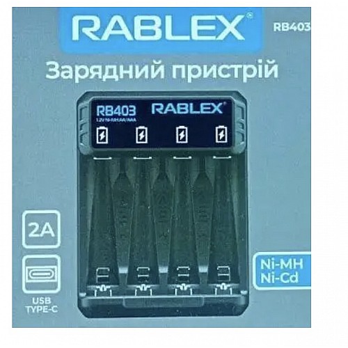 Зарядное устройство для аккумуляторов RABLEX RB 403 АА/ААА