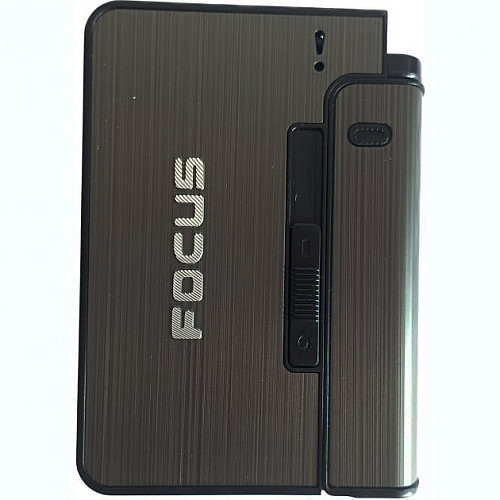 Портсигар для 10 сигарет с зажигалкой FOCUS №XT-4938 Grey (11133-hbr)