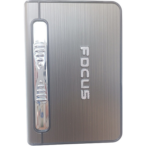 Портсигар для 12 сигарет з запальничкою FOCUS №4939 Сірий (11570-hbr)