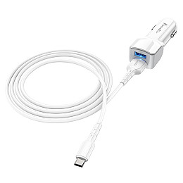 Автомобільне зарядне пристрій Avantis A910 Grand style (2USB/2.4A) + USB кабель Type-C-білий