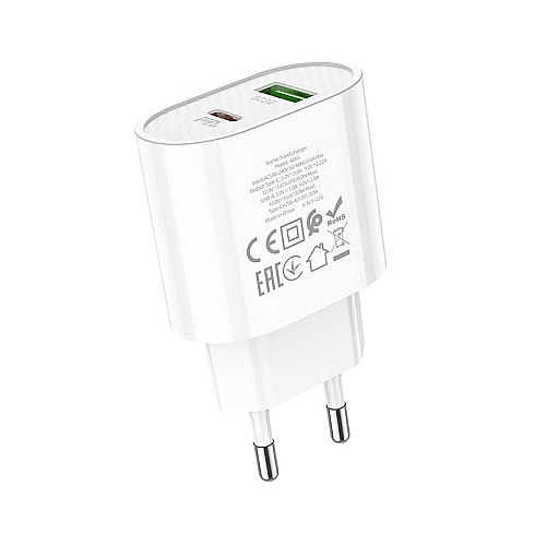Сетевий зарядний пристрій Avantis A865PD QC3.0 (20W PD) - білий