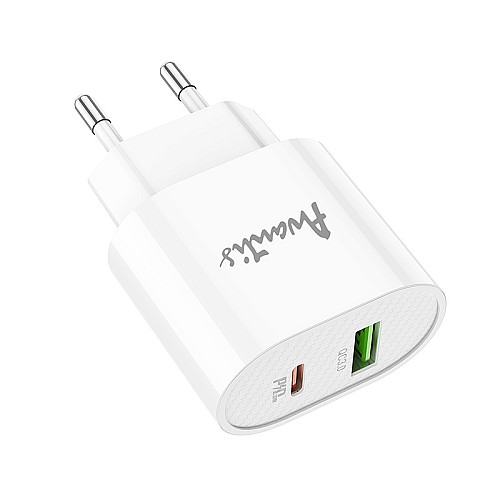 Сетевий зарядний пристрій Avantis A865PD QC3.0 (20W PD) - білий