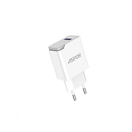 Сетевое зарядное устройство Aspor A827 IQ (USB/2.4A)- белый