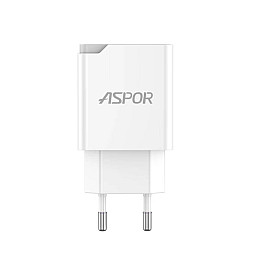 Сетевий зарядний пристрій Aspor A827 IQ (USB/2.4A) - білий