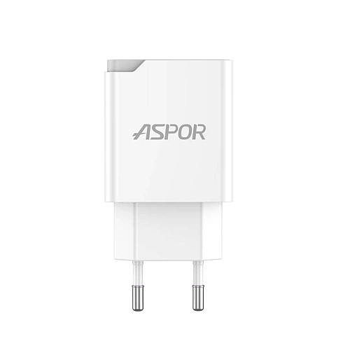 Сетевое зарядное устройство Aspor A827 IQ (USB/2.4A)- белый