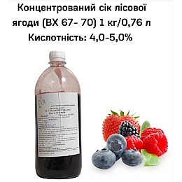 Концентрированный сок лесной ягоды пластиковая бутылка Eva 1 кг/0,76 л