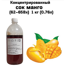 Концентрированный сок манго пластиковая бутылка Eva 1 кг/0.76 л