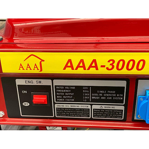 Бензогенератор аварийный Gasoline AAA-3000 2.8кВт комбинированный бензин ручной стартер (1969416258)