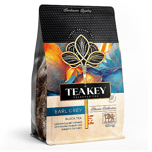 Чай черный рассыпной крупнолистовой Earl Grey TEA KEY 100 г