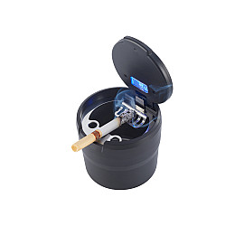 Автомобильная пепельница с крышкой Volkswagen LICENCES с Led подсветкой Черная 7,3х7х7 см (40610144BL)