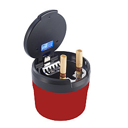 Автомобильная пепельница с крышкой Volkswagen LICENCES с Led подсветкой Красная 7,3х7х7 см (40610144RED)