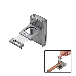 Зажигалка газова для сигари Silver Match Andorr 2 турбо обрізчик сигар Сіра (40674371)