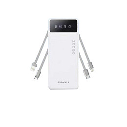 Портативная батарея Power bank 20000 mAh Awei P132K Белая