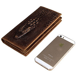 Купюрник мужской Vintage 14381 кожаный Коричневый, Коричневый