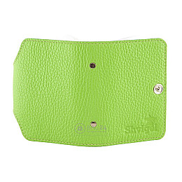 Визитница SHVIGEL 00105 кожаная коричневая, Салатовый