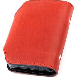 Визитница вертикальная Shvigel кожаная Красная (13910)