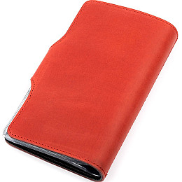 Визитница большая Shvigel кожаная Красная (13907)