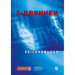 Альбом для рисования А3 Brunnen клеенный блок синяя обложка 3 -Brunnen 120 г/м2, 10 листов (1047319)