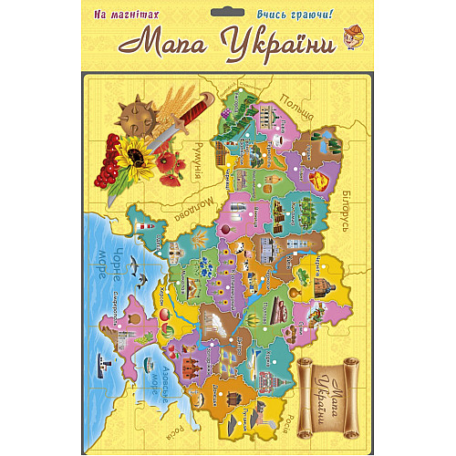 Плакат навчальний "Карта України" Artos Games 1175ATS