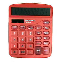 Калькулятор ASSISTANT АС02312 red 12 разрядов Красный