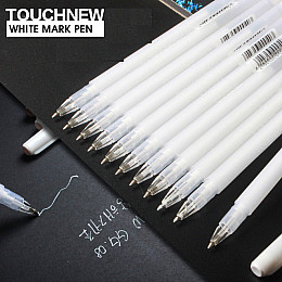 Ручка гелевая белая TOUCHNEW 0.8 mm