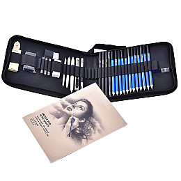 Подарковий художній набір для малюнка та ескізів Worison 34 предмети (YW-PMN34)