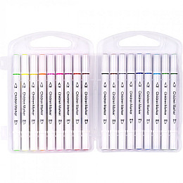 Набір фломастерів двосторонніх 18 кольорів "Children Marker" 190-18 у пластиковій коробці