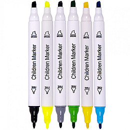 Набір фломастерів двосторонніх 18 кольорів "Children Marker" 190-18 у пластиковій коробці