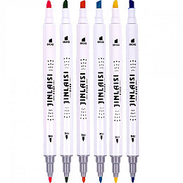 Набір фломастерів двосторонніх Bambi 12 кольорів 8166-12 у пластиковому боксі