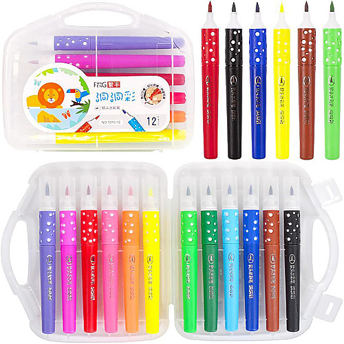 Фломастер - кисточка 12 кольорів COLOR-IT 1010-12 в пластиковому боксі