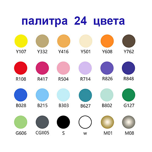 Набір акрилових маркерів STA для малювання на різних поверхнях 24 кольори 2 mm