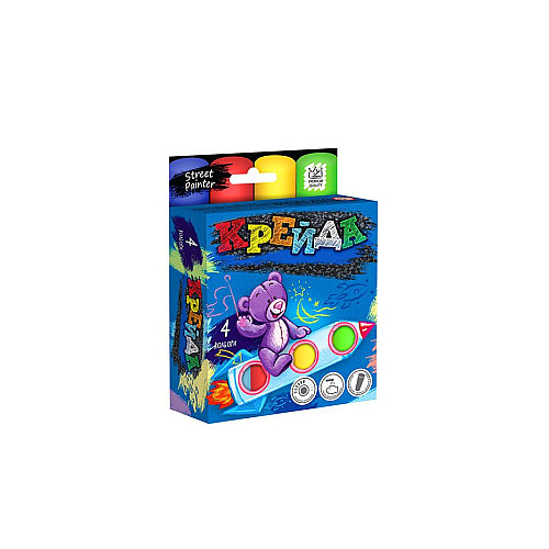 Мел для малювання на асфальті Danko Toys MEL-01-02U 4 шт