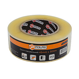 Клейка стрічка Polax скотч упаковочний прозорий 300 м x 45 мм (101-053)