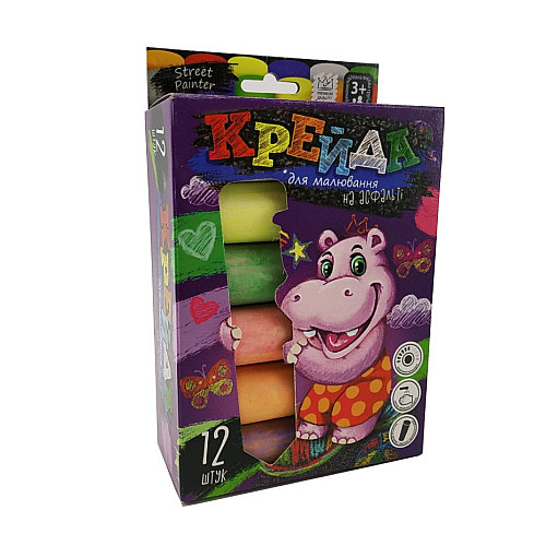 Мел для рисования на асфальте Danko Toys MEL-01-06U 12 шт большой