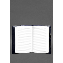 Кожаний блокнот А5 (софт-бук) 9.3 синій Краст BlankNote