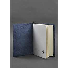 Кожаний блокнот (софт-бук) 8.0 на резинці синій Crazy Horse BlankNote