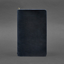Кожаний блокнот (софт-бук) 8.0 на резинці синій Crazy Horse BlankNote