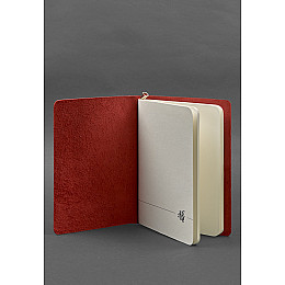 Кожаний блокнот (софт-бук) 8.0 на резинці червоний краст BlankNote