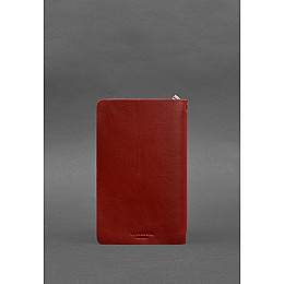 Кожаний блокнот (софт-бук) 8.0 на резинці червоний краст BlankNote