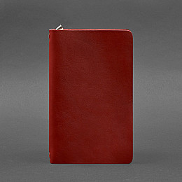 Кожаний блокнот (софт-бук) 8.0 на резинці червоний краст BlankNote