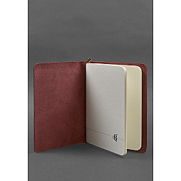 Кожаний блокнот (софт-бук) 8.0 на резинці бордовий краст BlankNote